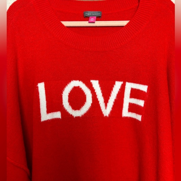 Vince Camuto Valentine’s Day Love Red Crewneck Slouch Sweater XXL - Picture 6 of 7